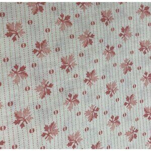 Vintage Springs Industries Cotton Fabric 29" x 44" Pink Maple Leaf Quilting